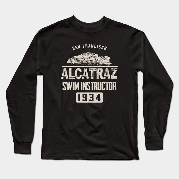 Alcatraz Swim Instructor 1934 Long Sleeve T-Shirt by Alema Art